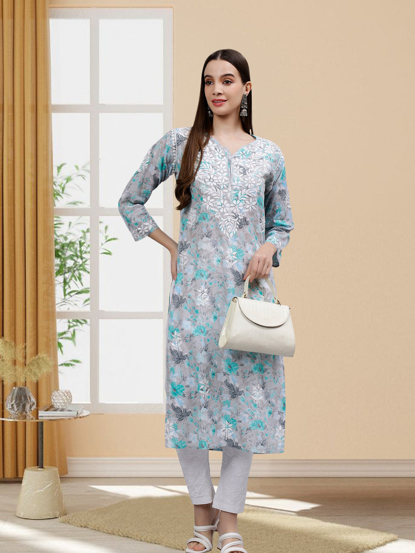 Seva Chikan Hand Embroidered Cotton Lucknowi Chikankari Kurta