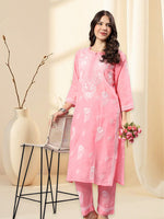 Load image into Gallery viewer, Seva Chikan Hand Embroidered Cotton Lucknowi Chikankari Kurta Set