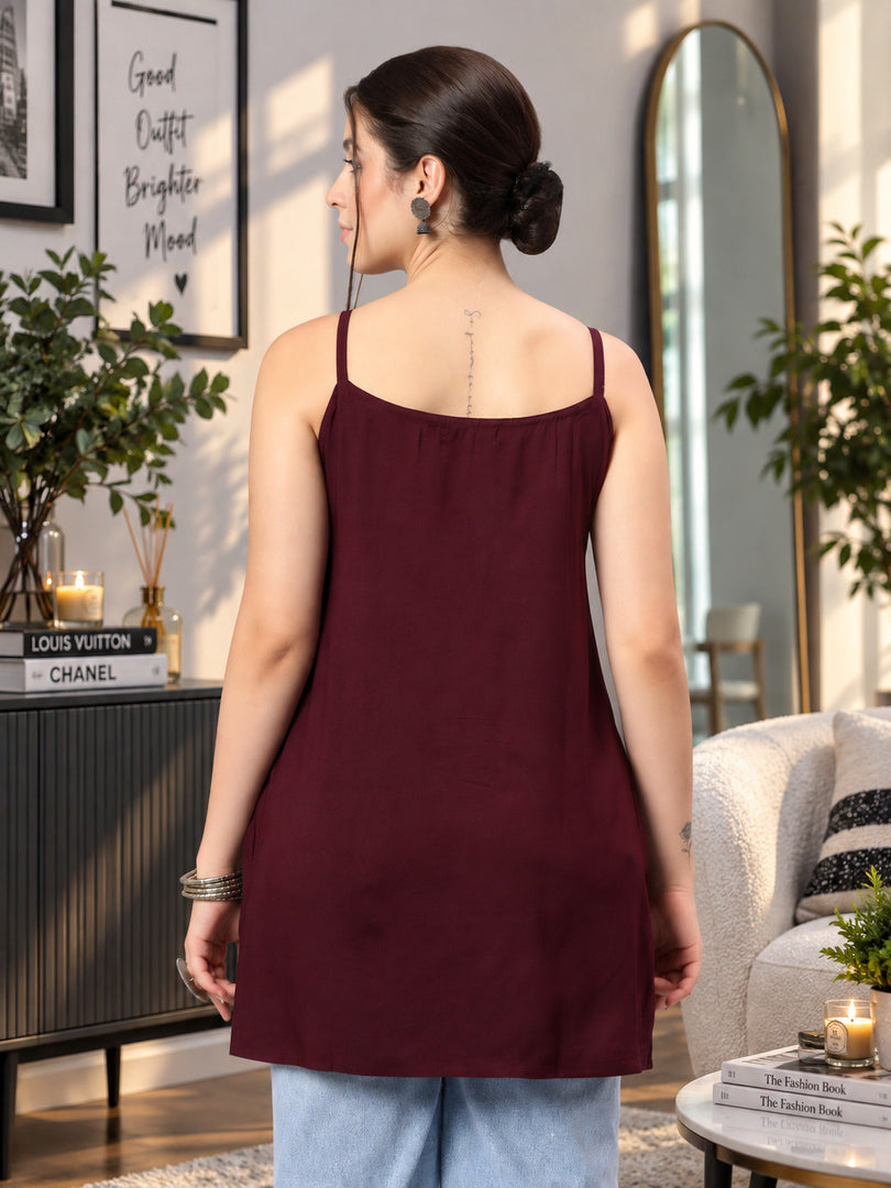 Seva Chikan Hand Embroidered Rayon Lucknowi Chikan Top