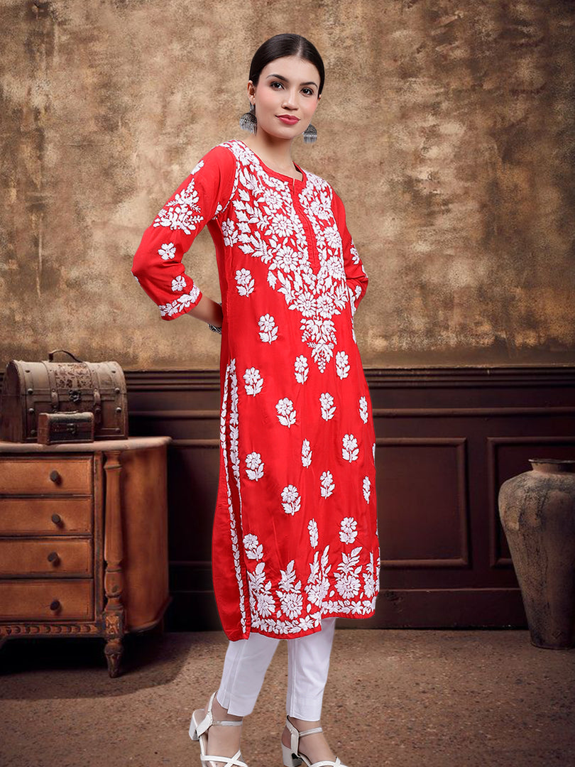 Seva Chikan Hand Embroidered Muslin Lucknowi Chikankari Kurta