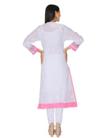 Load image into Gallery viewer, Seva Chikan Hand Embroidered White Cotton Lucknowi Chikan Kurta-SCL0917
