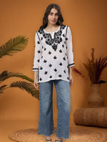 Load image into Gallery viewer, Seva Chikan Hand Embroidered Modal Lucknowi Chikan Top