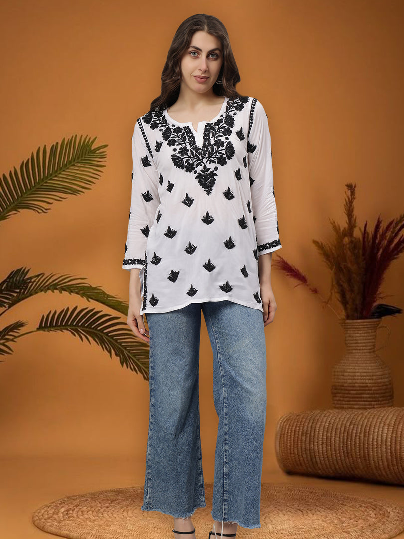 Seva Chikan Hand Embroidered Modal Lucknowi Chikan Top