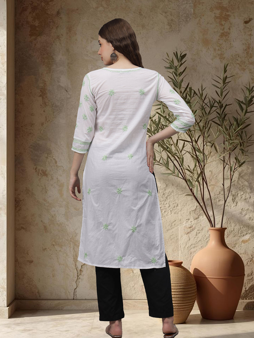 Seva Chikan Hand Embroidered Cotton Lucknowi Chikankari Kurta