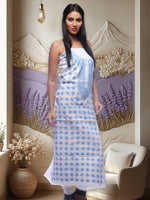 Load image into Gallery viewer, Seva Chikan Hand Embroidered White Cotton Lucknowi Chikan Unstitched Kurti Piece SCL0122
