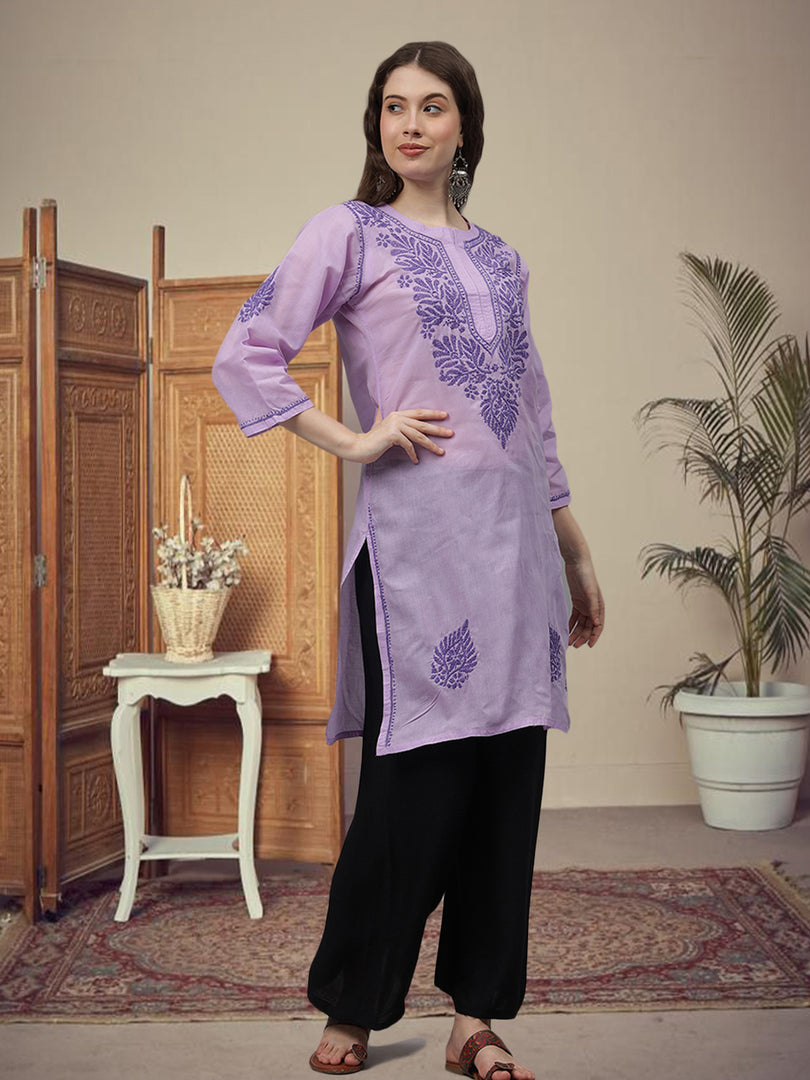 Seva Chikan Hand Embroidered Cotton Lucknowi Chikankari Kurta