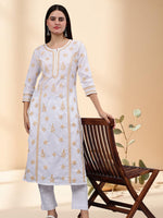 Load image into Gallery viewer, Seva Chikan Hand Embroidered Cotton Lucknowi Chikankari Kurta