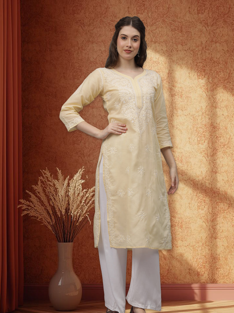 Seva Chikan Hand Embroidered Cotton Lucknowi Chikankari Kurta