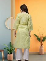 Load image into Gallery viewer, Seva Chikan Hand Embroidered Terivoil Cotton Lucknowi Chikankari Kurta