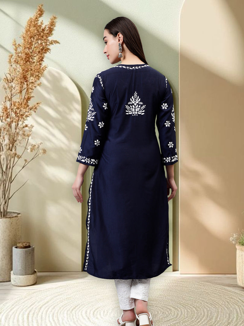 Seva Chikan Hand Embroidered Muslin Lucknowi Chikankari Kurta
