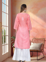 Load image into Gallery viewer, Seva Chikan Hand Embroidered Terivoil Cotton Lucknowi Chikan Kurti