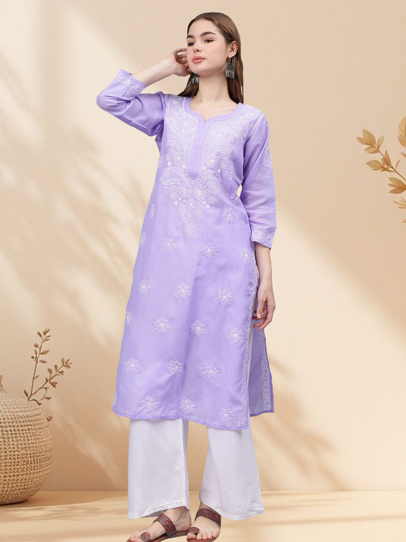 Seva Chikan Hand Embroidered Cotton Lucknowi Chikankari Kurta