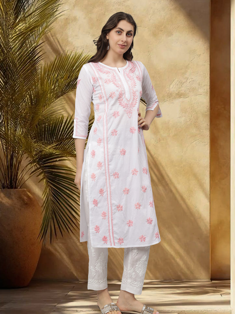 Seva Chikan Hand Embroidered Cotton Chikankari kurta