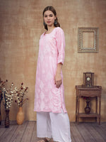 Load image into Gallery viewer, Seva Chikan Hand Embroidered Cotton Lucknowi Chikankari Kurta