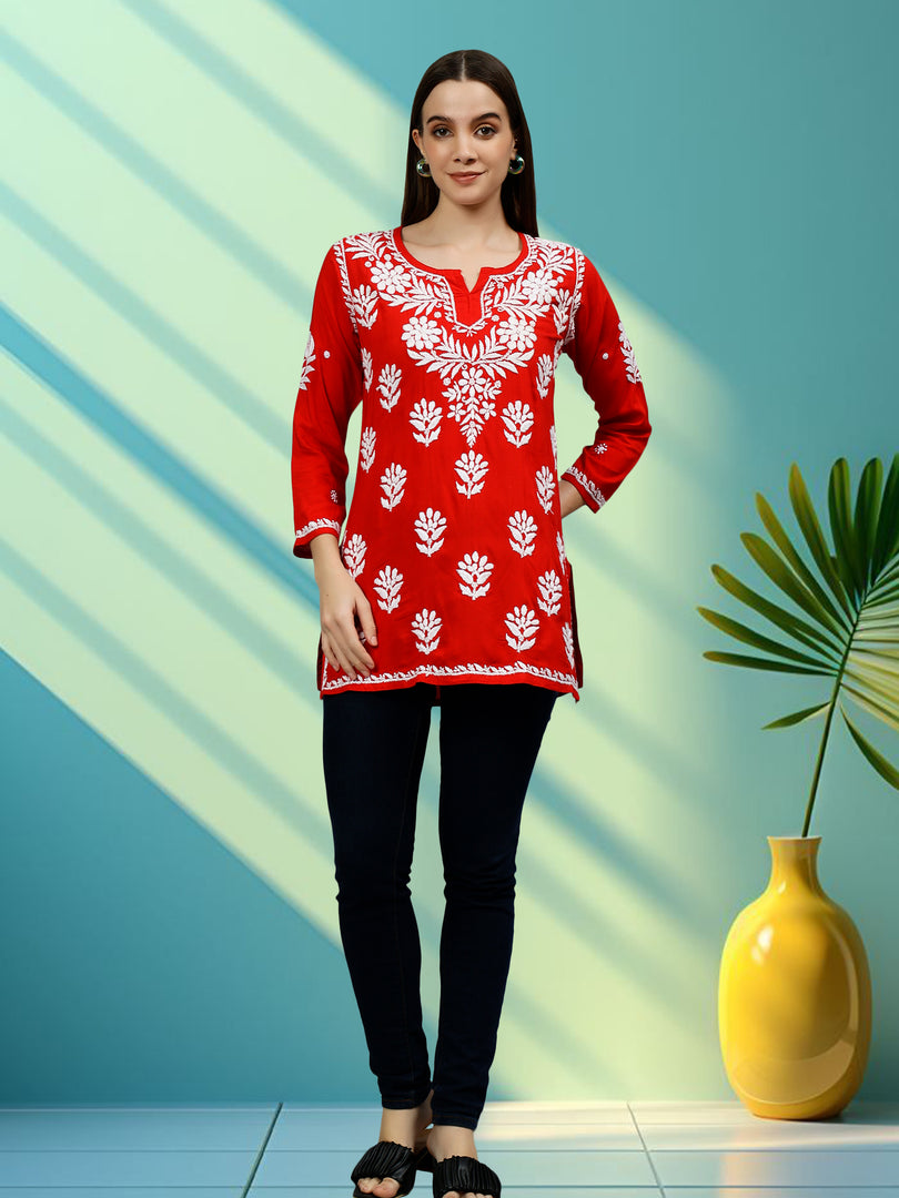 Seva Chikan Hand Embroidered Modal Lucknowi Chikankari Top