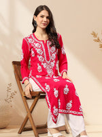 Load image into Gallery viewer, Seva Chikan Hand Embroidered Rayon Lucknowi Chikankari Kurta
