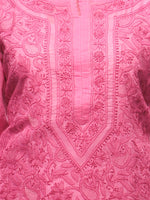 Load image into Gallery viewer, Seva Chikan Hand Embroidered Magenta Cotton Lucknowi Chikan Kurta-SCL0659
