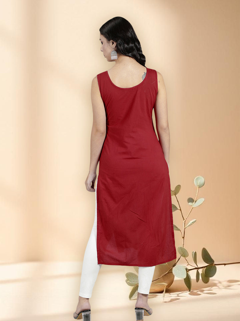 Seva Chikan Long Slips Combo of White (Pack of 2)