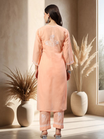 Load image into Gallery viewer, Seva Chikan Hand Embroidered Cotton Lucknowi Chikankari Kurta Set