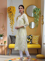 Load image into Gallery viewer, Seva Chikan Hand Embroidered Terivoil Cotton Lucknowi Chikankari Kurta