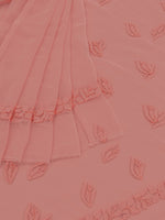 Load image into Gallery viewer, Seva Chikan Hand Embroidered Peach Georgette Lucknowi Chikankari Unstitched Suit Piece-SEV15034