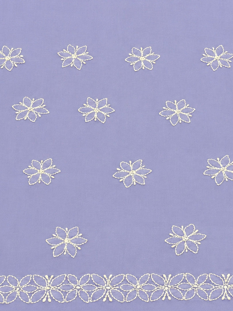 Seva Chikan Hand Embroidered Mauve Cotton Lucknowi Chikankari Unstitched Suit Piece-SEV15051