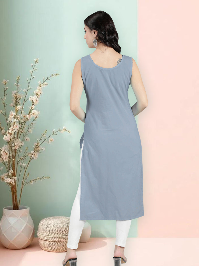 Seva Chikan Long Slips Combo of White (Pack of 2)