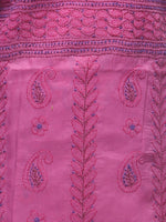 Load image into Gallery viewer, Seva Chikan Hand Embroidered Magenta Cotton Lucknowi Chikankari Unstitched Suit Piece-SCL0037