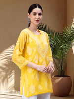 Load image into Gallery viewer, Seva Chikan Hand Embroidered Georgette Lucknowi Chikankari Top With Slip