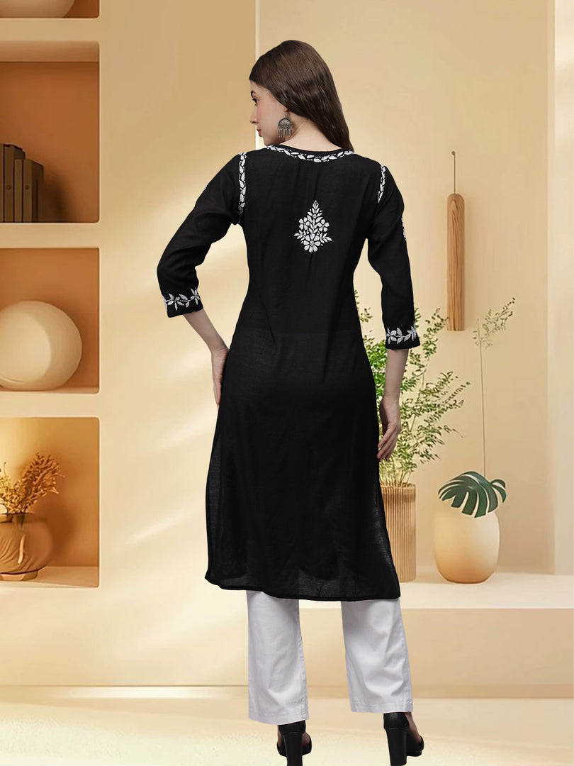 Seva Chikan Hand Embroidered Chanderi Lucknowi Chikankari Kurta