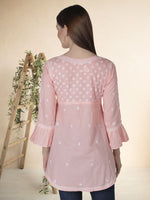 Load image into Gallery viewer, Seva Chikan Hand Embroidered Cotton Lucknowi Chikan Short Top
