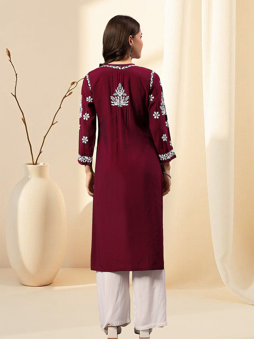 Seva Chikan Hand Embroidered Muslin Lucknowi Chikankari Kurta