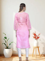 Load image into Gallery viewer, Seva Chikan Hand Embroidered Terivoil Cotton Lucknowi Chikan Kurti