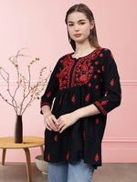 Load image into Gallery viewer, Seva Chikan Hand Embroidered Cotton Lucknowi Chikan Top
