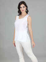 Load image into Gallery viewer, Seva Chikan White Cotton Short Slip- SCL5000