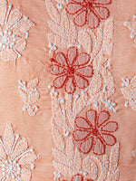 Load image into Gallery viewer, Seva Chikan Hand Embroidered Peach Cotton Lucknowi Chikan Unstitched Suit Piece-SCL1427

