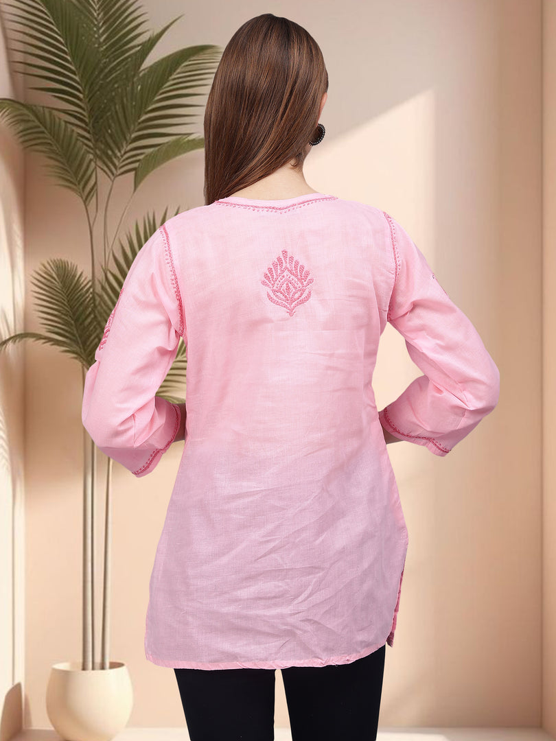 Seva Chikan Hand Embroidered Cotton Lucknowi Chikan Top