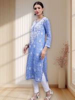 Load image into Gallery viewer, Seva Chikan Hand Embroidered Mal-Mal Lucknowi Chikankari Kurta