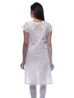Load image into Gallery viewer, Seva Chikan Hand Embroidered White Cotton Lucknowi Chikan Kurti With Muqaish Work-SCL0313