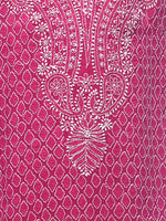 Load image into Gallery viewer, Seva Chikan Hand Embroidered Pink Cotton Lucknowi Chikankari Unstitched Suit Piece - SCL0006
