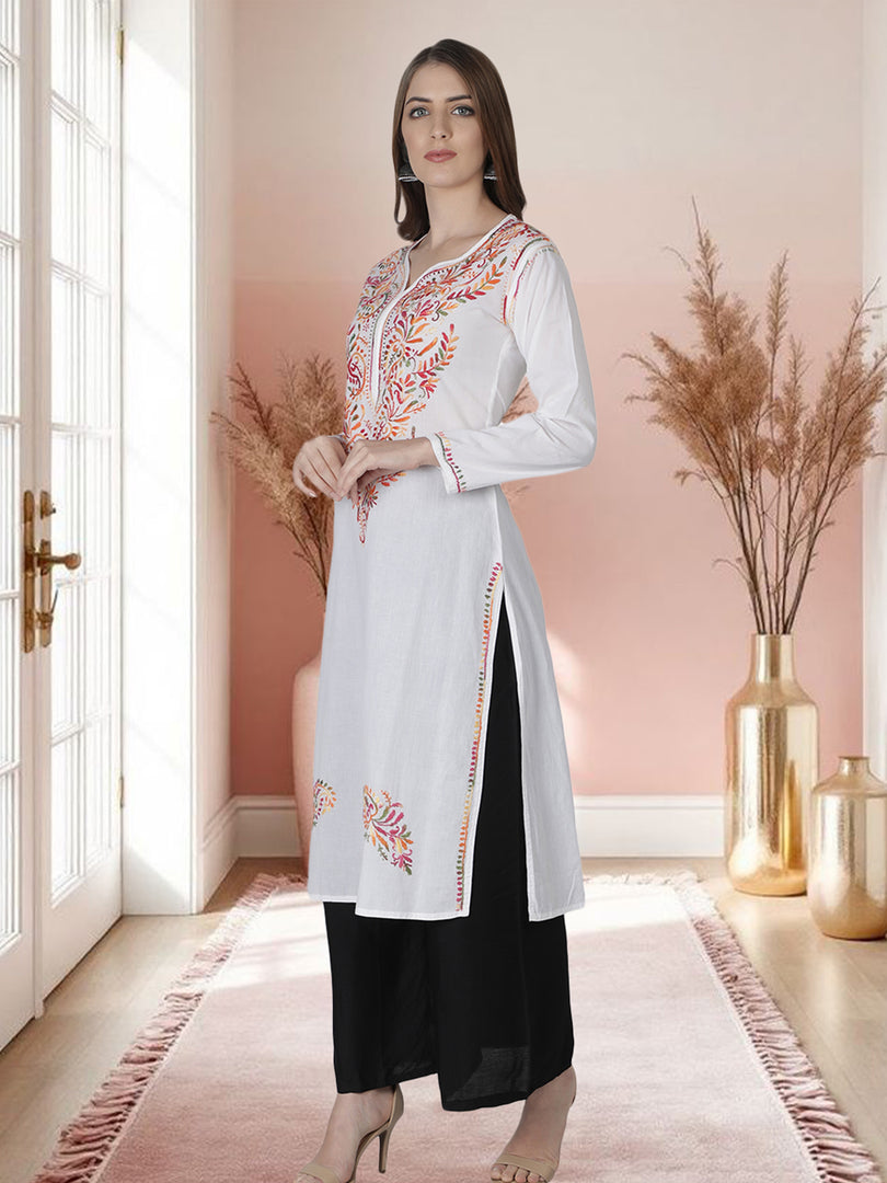 Seva Chikan Hand Embroidered Cotton Lucknowi Chikankari Kurta