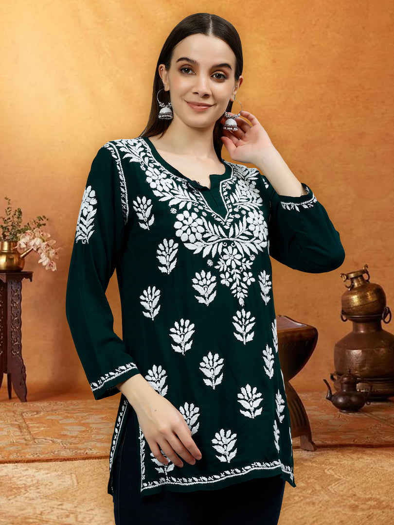 Seva Chikan Hand Embroidered Modal Lucknowi Chikankari Top