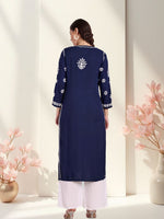 Load image into Gallery viewer, Seva Chikan Hand Embroidered Rayon Lucknowi Chikankari Kurta