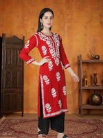 Load image into Gallery viewer, Seva Chikan Hand Embroidered Modal Cotton Lucknowi Chikankari Kurta