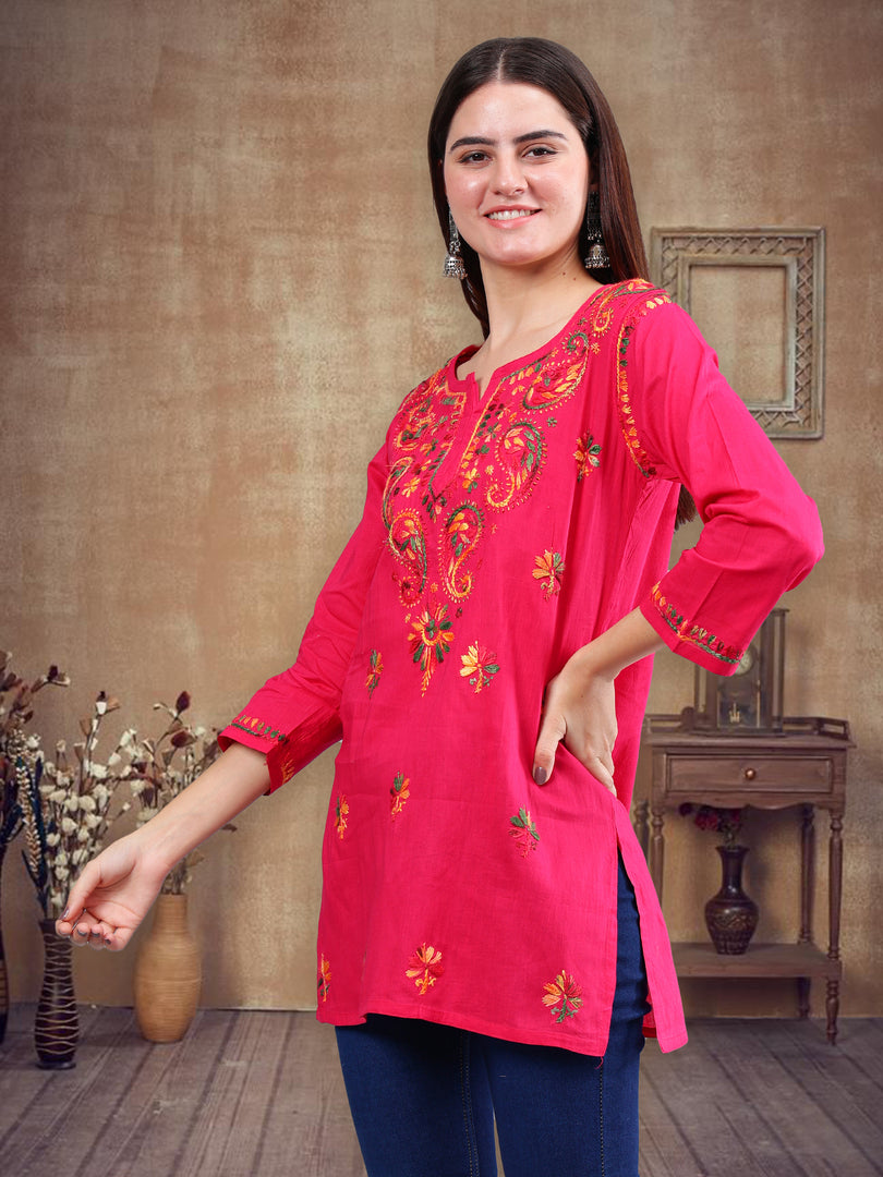 Seva Chikan Hand Embroidered Cotton Lucknowi Chikankari Top