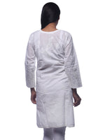 Load image into Gallery viewer, Seva Chikan Hand Embroidered White Cotton Lucknowi Chikan Kurti-SCL0223