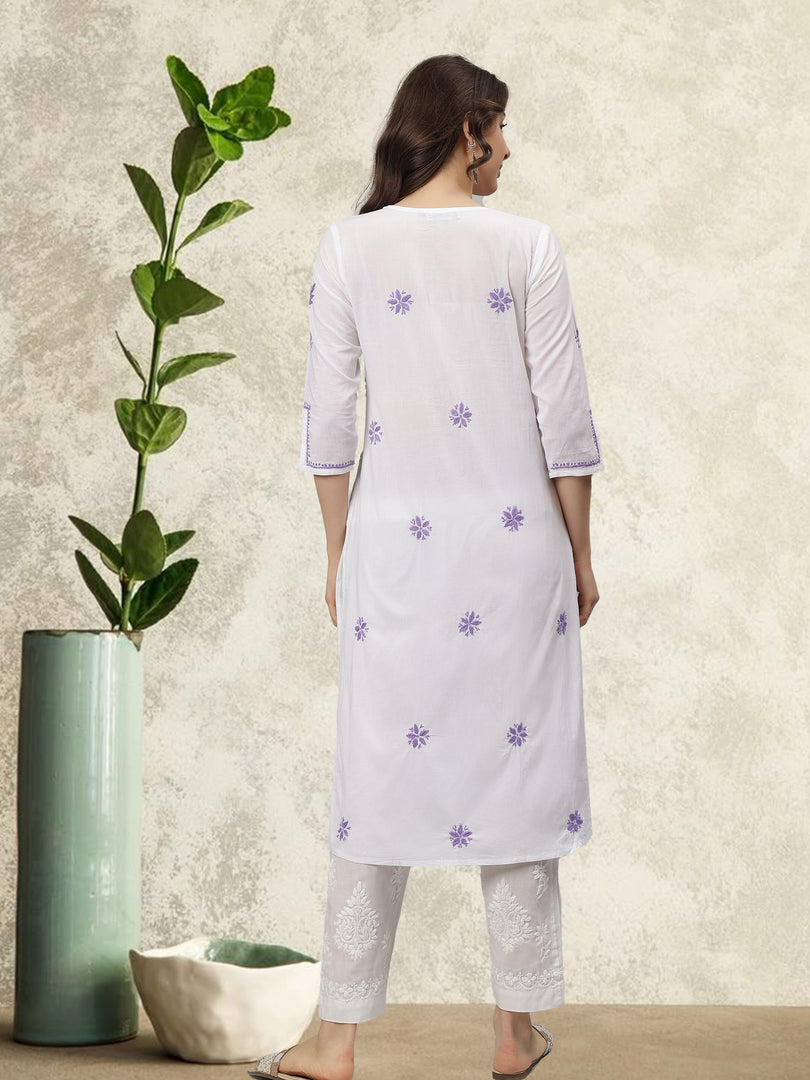 Seva Chikan Hand Embroidered Cotton Chikankari kurta