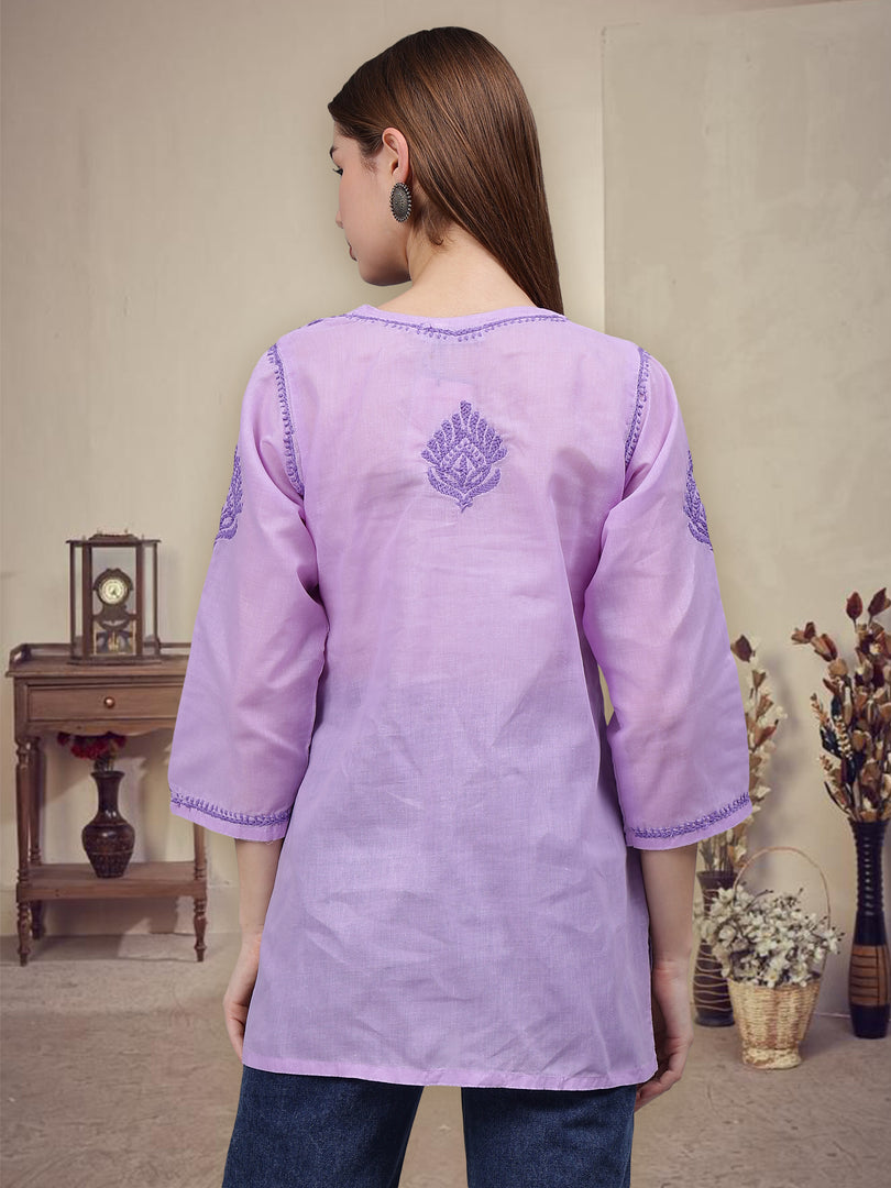 Seva Chikan Hand Embroidered Cotton Lucknowi Chikan Top