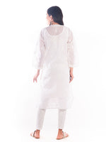Load image into Gallery viewer, Seva Chikan Hand Embroidered White Cotton Lucknowi Chikan Kurta-SCL0945