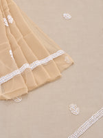 Load image into Gallery viewer, Seva Chikan Hand Embroidered Beige Georgette Lucknowi Chikankari Unstitched Suit Piece-SCL13138